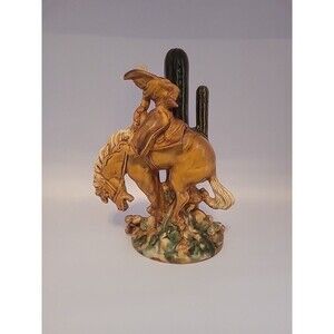 Royal Haeger Pottery Rodeo Cowboy Bucking Horse Bronco Figure Sculpture